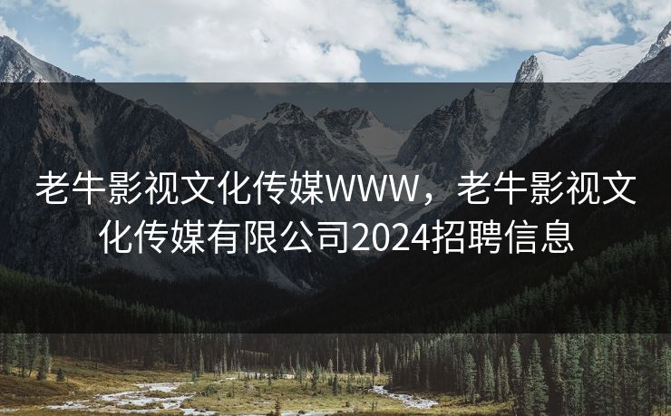 老牛影视文化传媒WWW，老牛影视文化传媒有限公司2024招聘信息