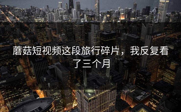 蘑菇短视频这段旅行碎片，我反复看了三个月